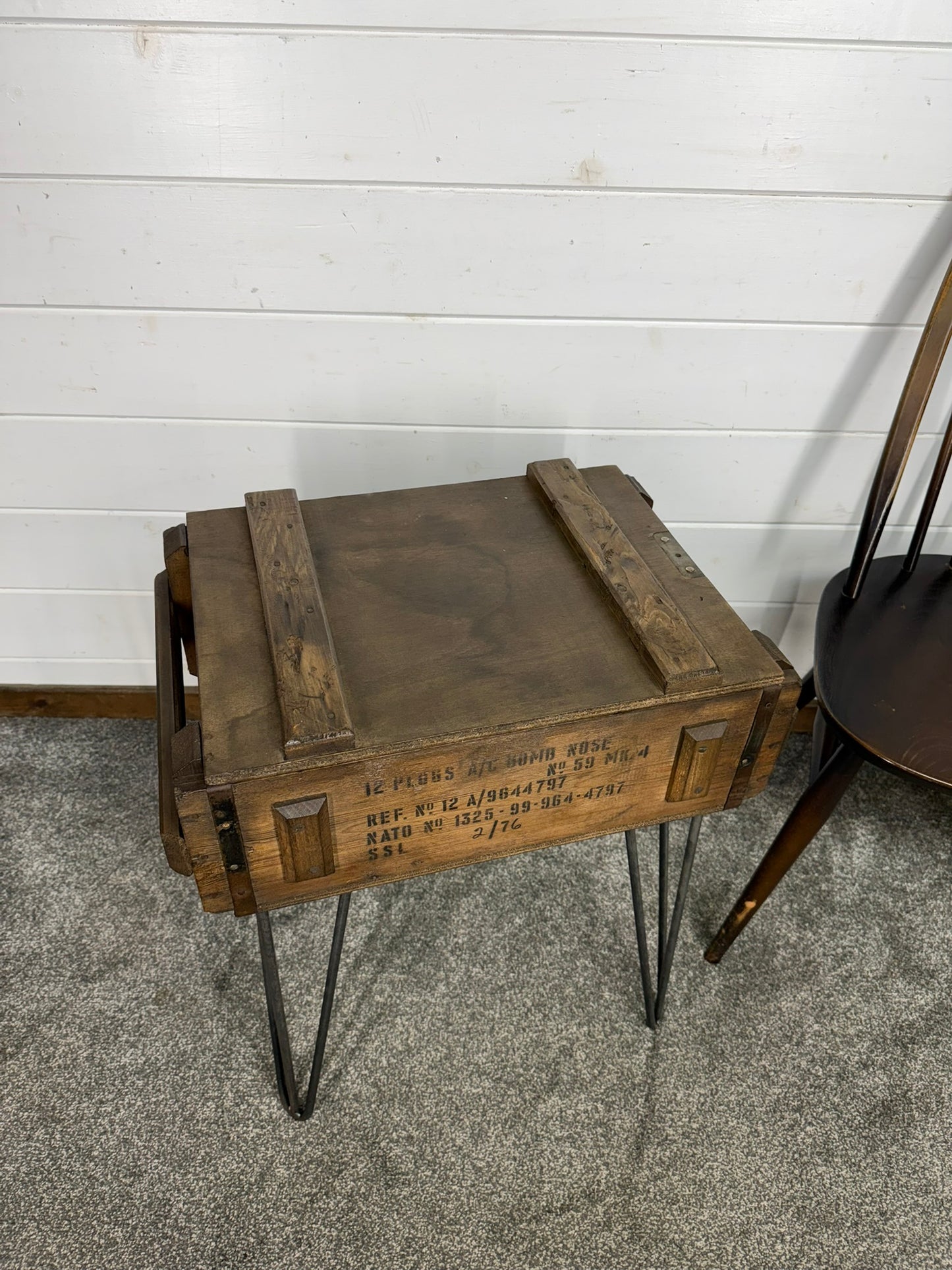 Vintage Military Crate Side Table Rustic Coffee Table Storage Box Reclaimed Army