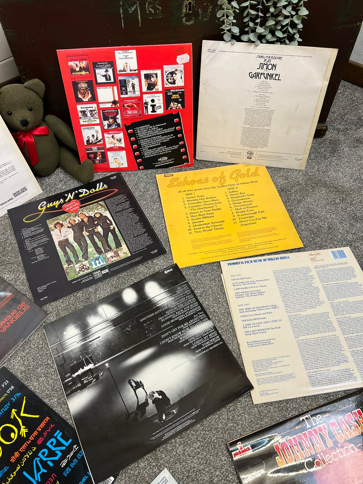 Vintage LP Record Bundle x12 Job Lot Retro Vinyl Soundtracks Wall Art Display