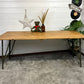Vintage Wooden Folding Trestle Table Rustic Industrial Farmhouse Dining Desk Catering Market