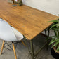 Vintage Wooden Folding Trestle Table Rustic Interior Reclaimed Waxed Farmhouse Dining Table