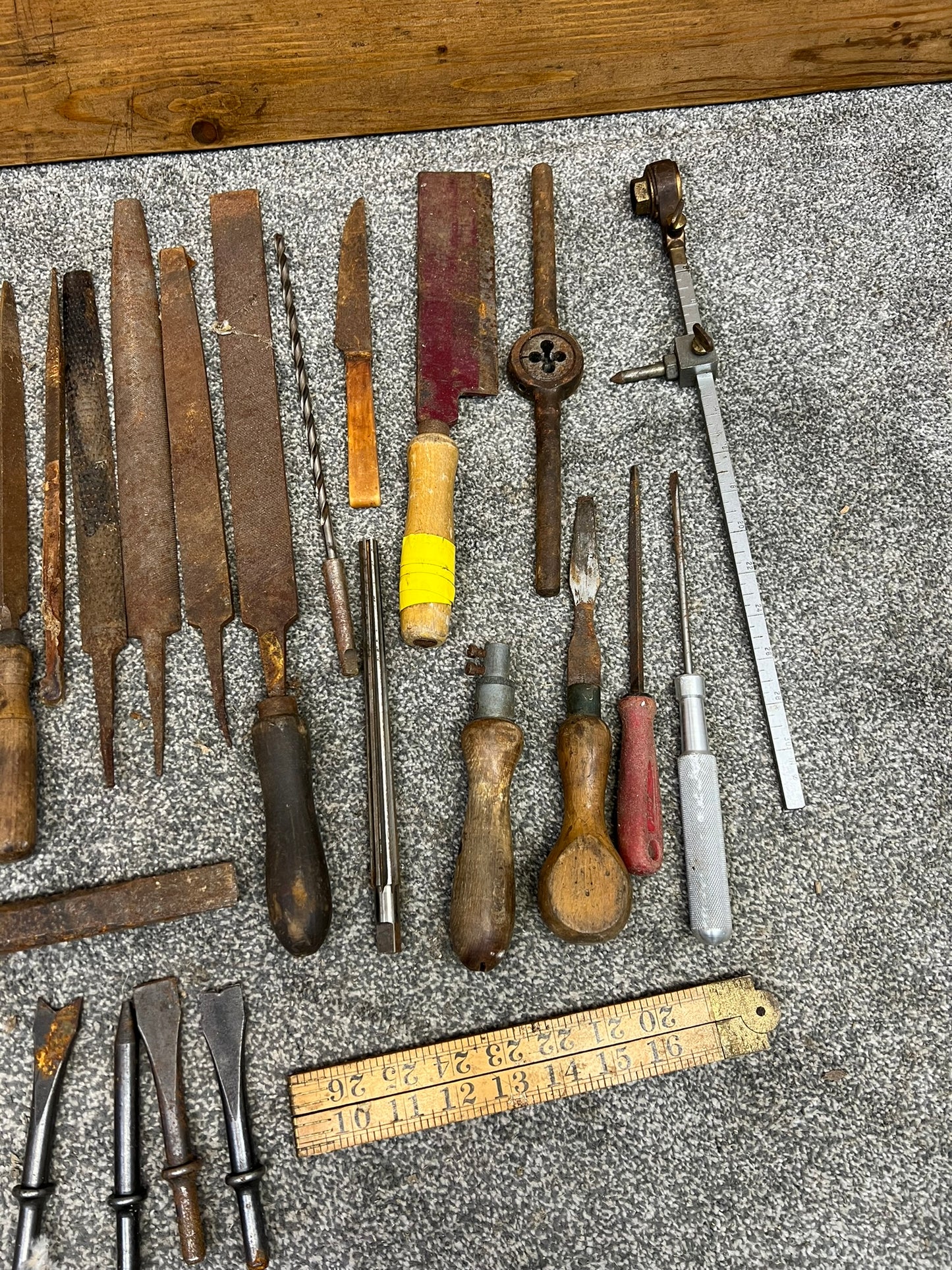 Job Lot of Old Garage Workshop Tools Vintage Rustic Patina Pliers Files Etc.