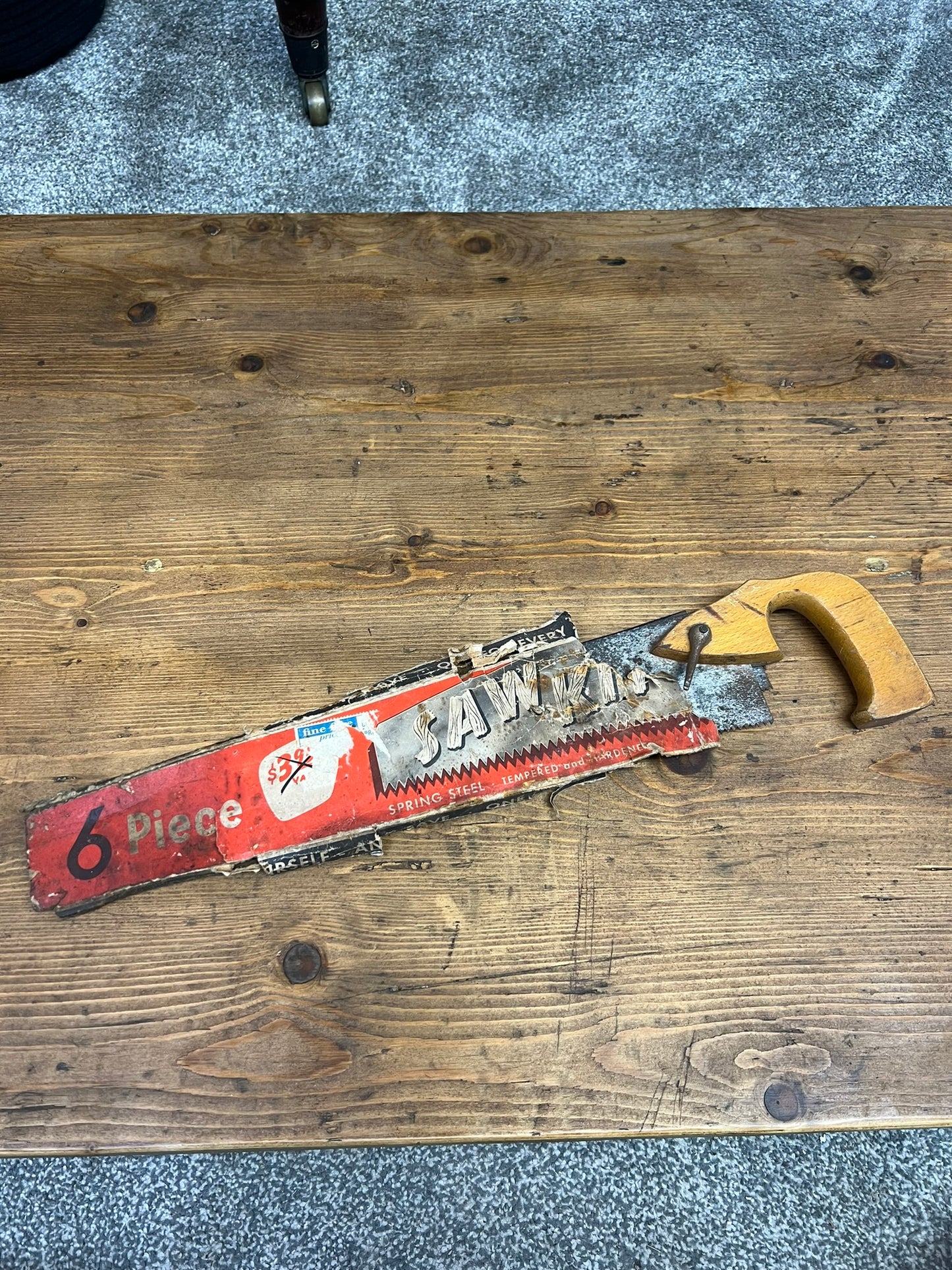 Vintage 6 Piece Interchangeable Blade Hand Saw Kit Retro Old School