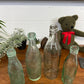 4x Vintage Clear Glass Bottles Home Decor Rustic Industrial Shelf Decor Display