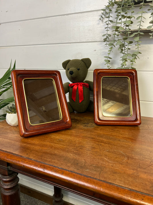 2x Vintage Mid Century Modern Photo Picture Frames PAIR