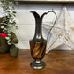 Vintage Handmade Brass Pitcher Vase Pewter Rustic Home Boho Decor