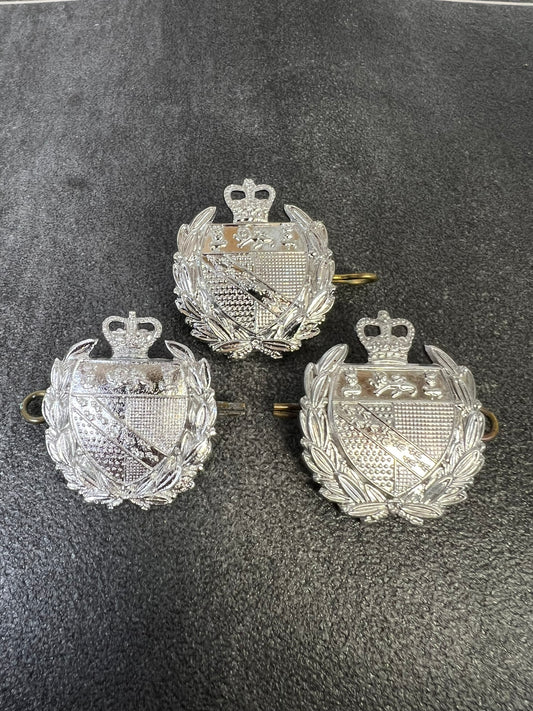 3x Vintage Norfolk Constabulary Collar Pin Badges With Queen's Crown