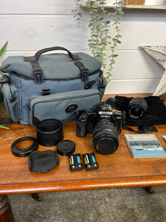 Vintage Minolta Dynax 5000i Camera Bundle With 2x Lenses