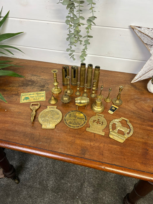 24x Vintage Brass Bundle Job Lot Decorative Home Rustic Boho Decor