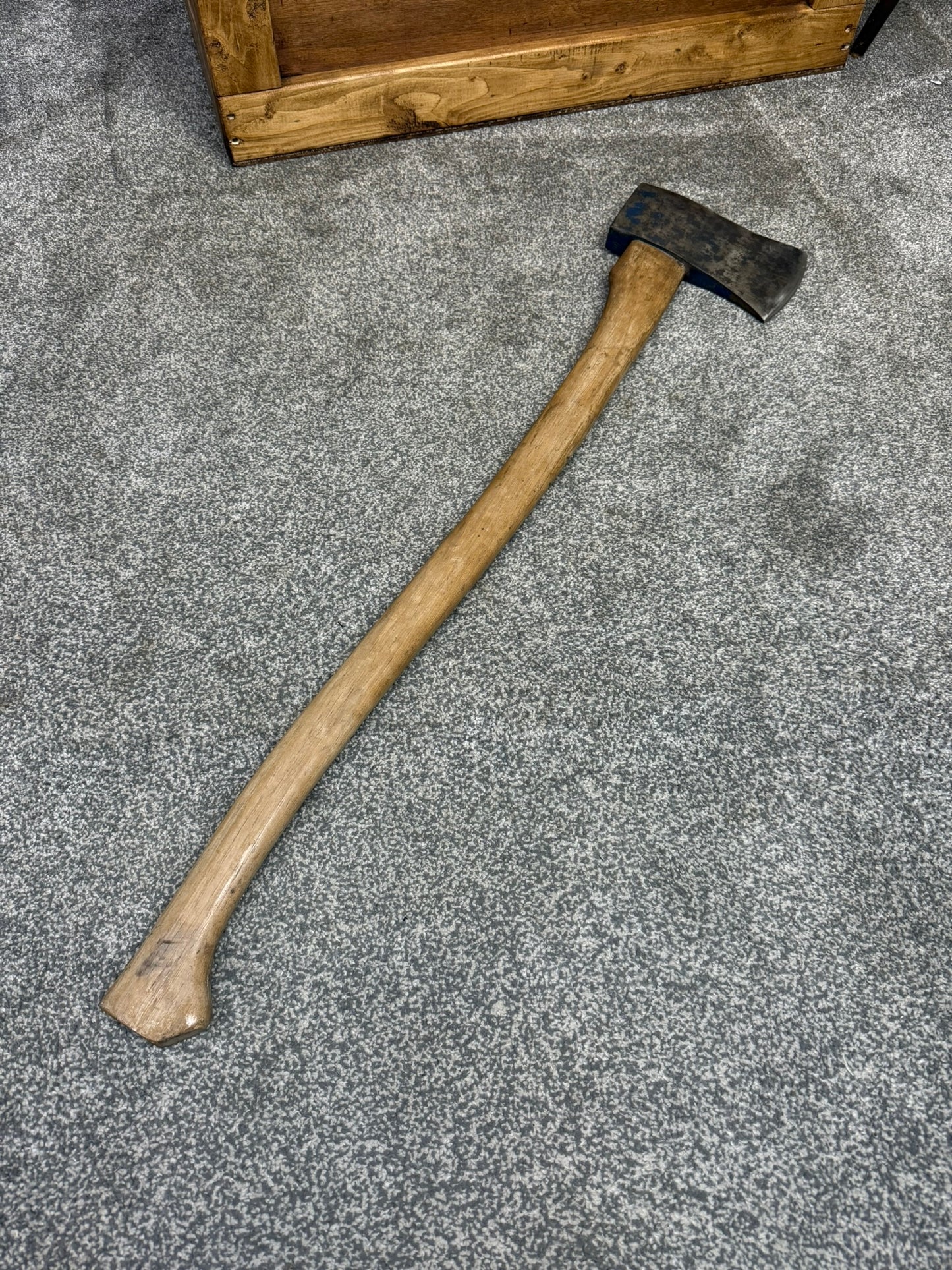 Vintage 4.5lbs Long Handle Felling Axe Ex Military Army Hickory Handle