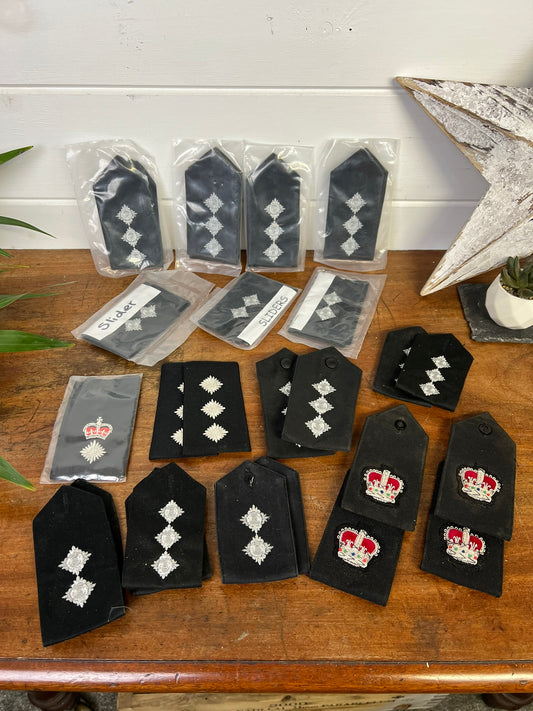 16x Vintage Police Epaulette Slides In Pairs Bundle Job Lot Collector - New & Used