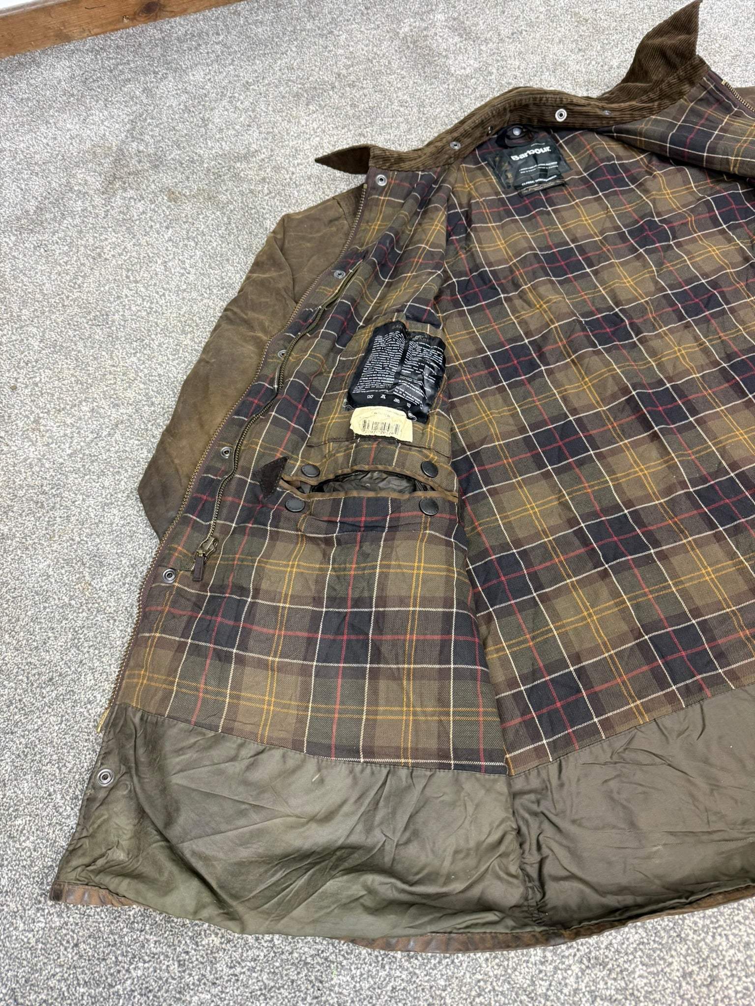 Vintage Barbour Classic Northumbria Wax Jacket Brown C46 / 117cm
