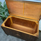 Large Antique Wooden Storage Blanket Chest Box Vintage Ottoman Art Deco