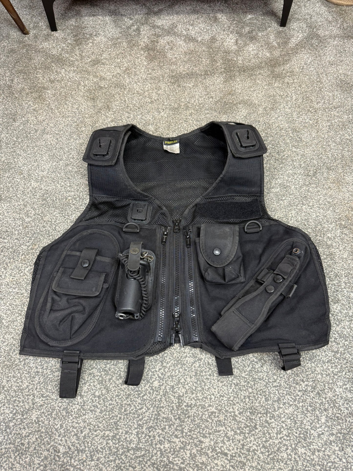 Ex Police Black Tac Vest Protec Security Equipment Tactical Vest SMALL