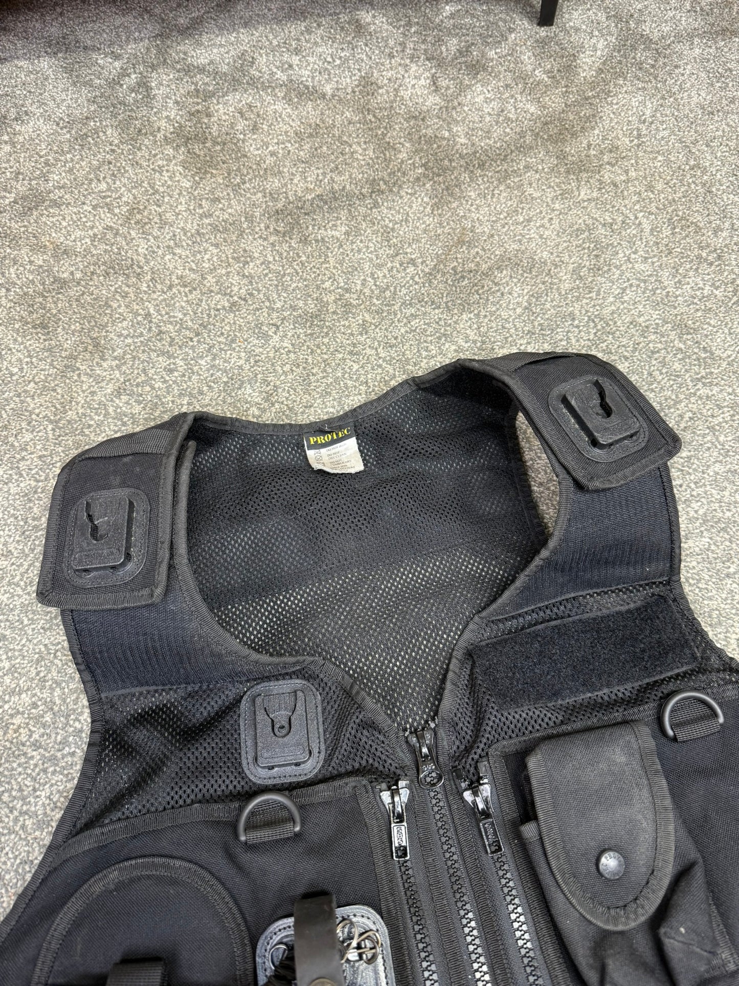 Ex Police Black Tac Vest Protec Security Equipment Tactical Vest SMALL