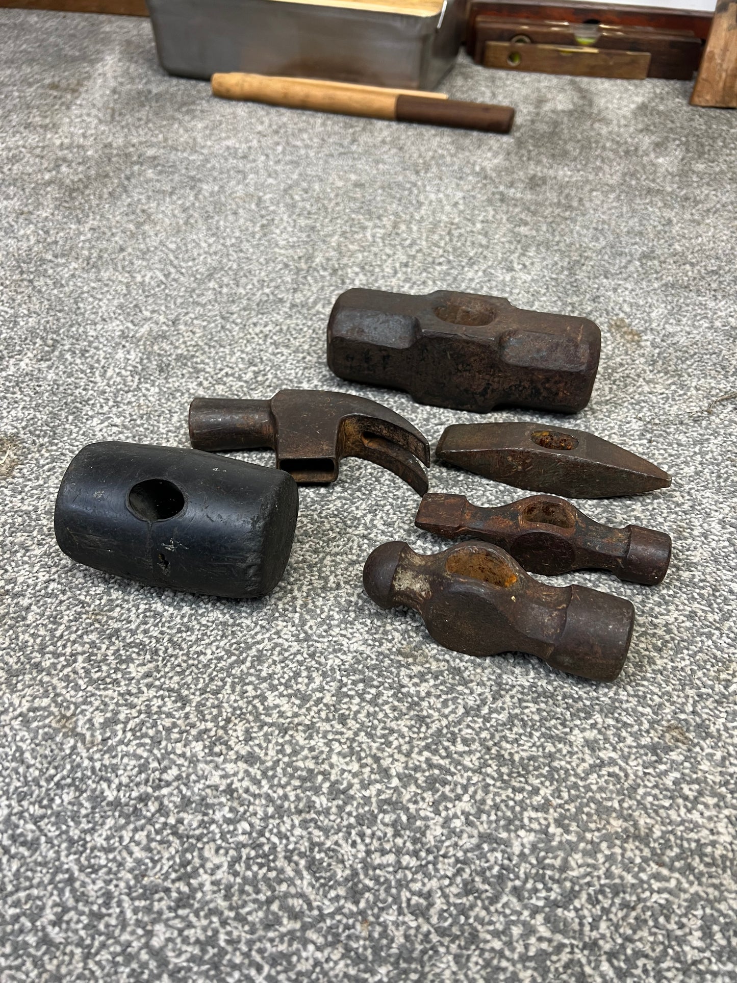 6x Vintage Hammer Head Job Lot Rustic Patina Display Project Restoration