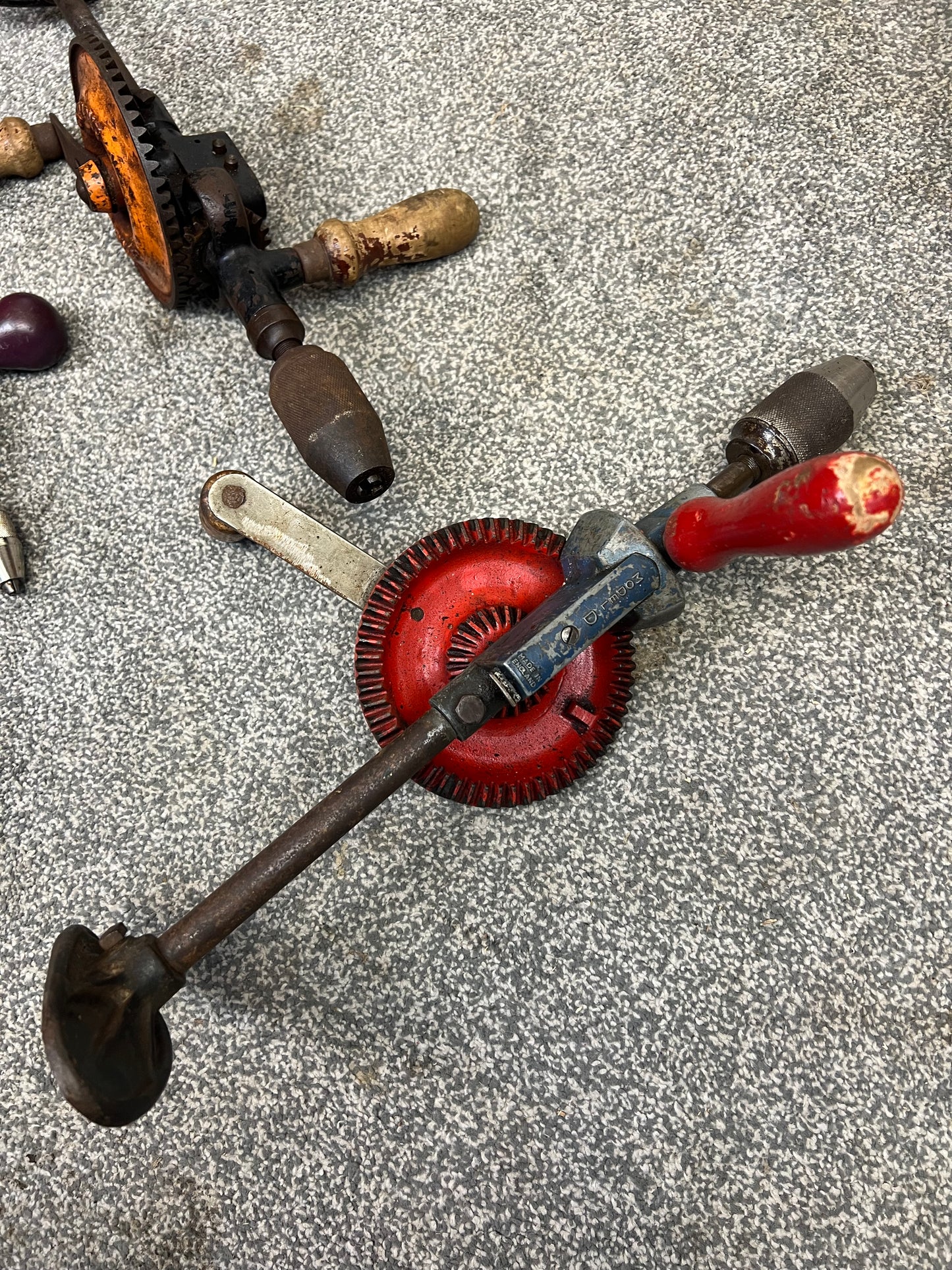 4x Vintage Hand Drill Job Lot Woodwork Workshop Garage Tools Industrial Decor