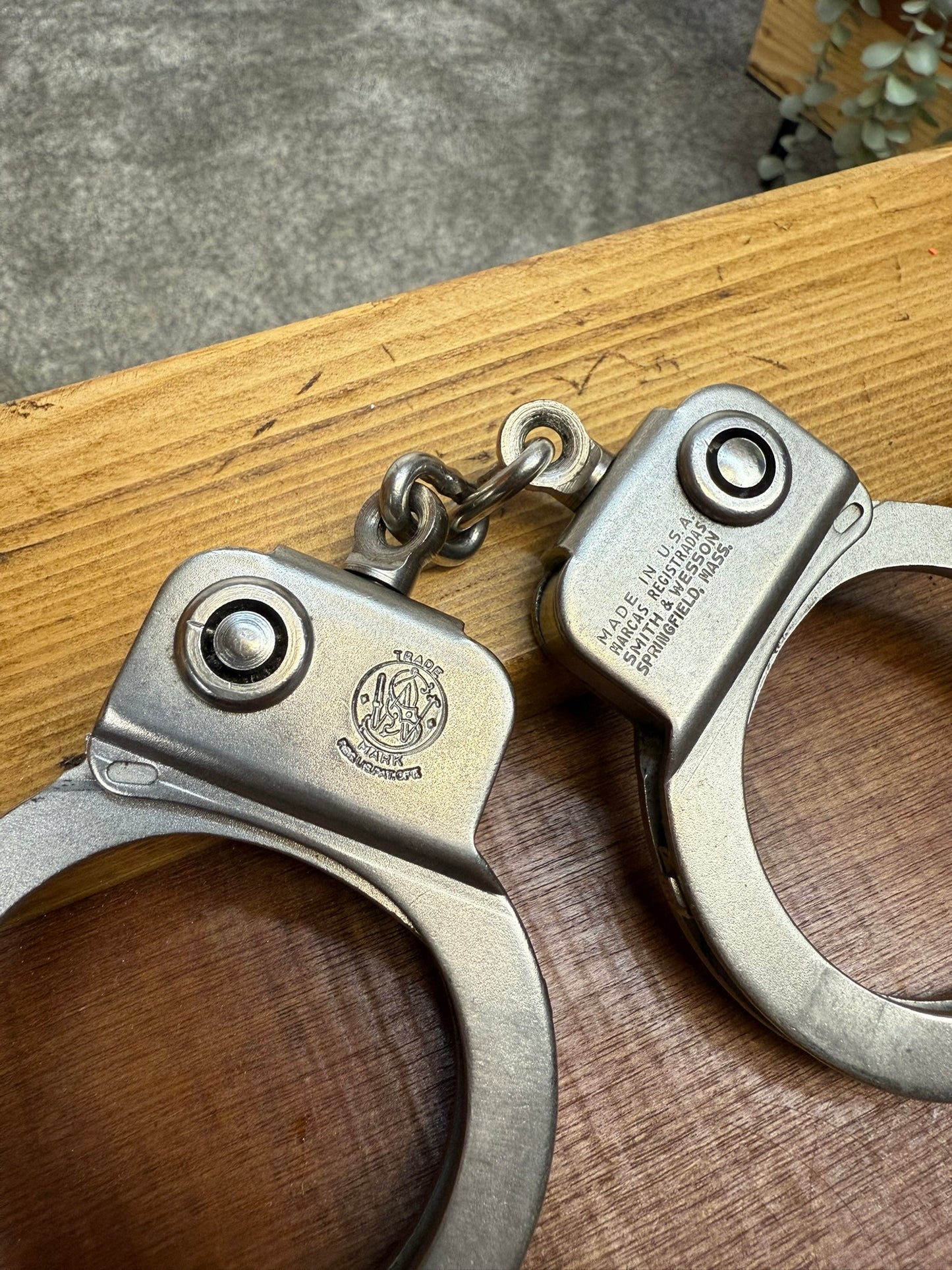 Vintage 1960's Smith & Wesson Handcuffs Model 94 Chain Cuffs - No Key
