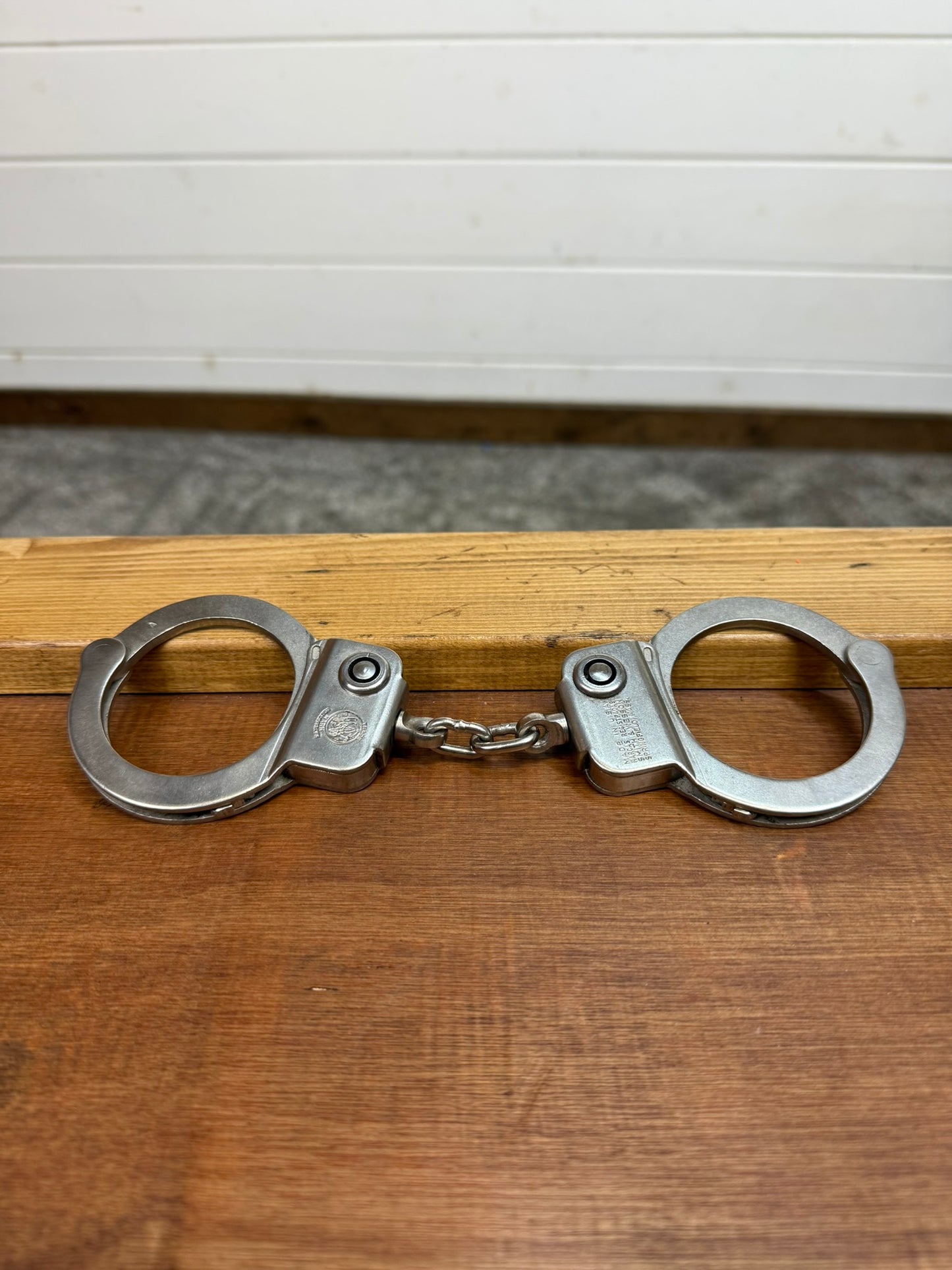Vintage 1960's Smith & Wesson Handcuffs Model 94 Chain Cuffs - No Key