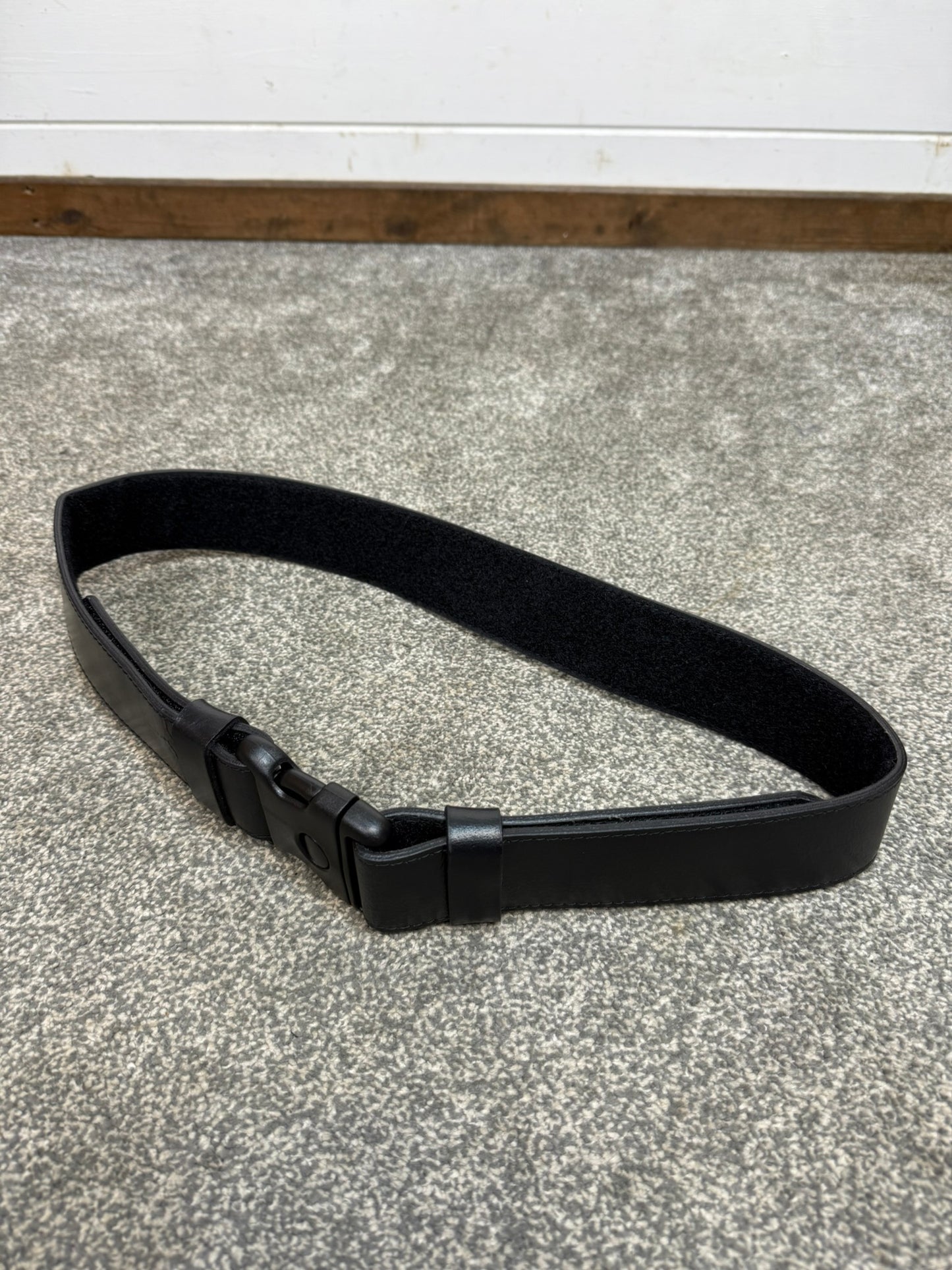 Ex Police Black Leather Duty Belt 39.5" Riot PSU Heavy Duty Belt
