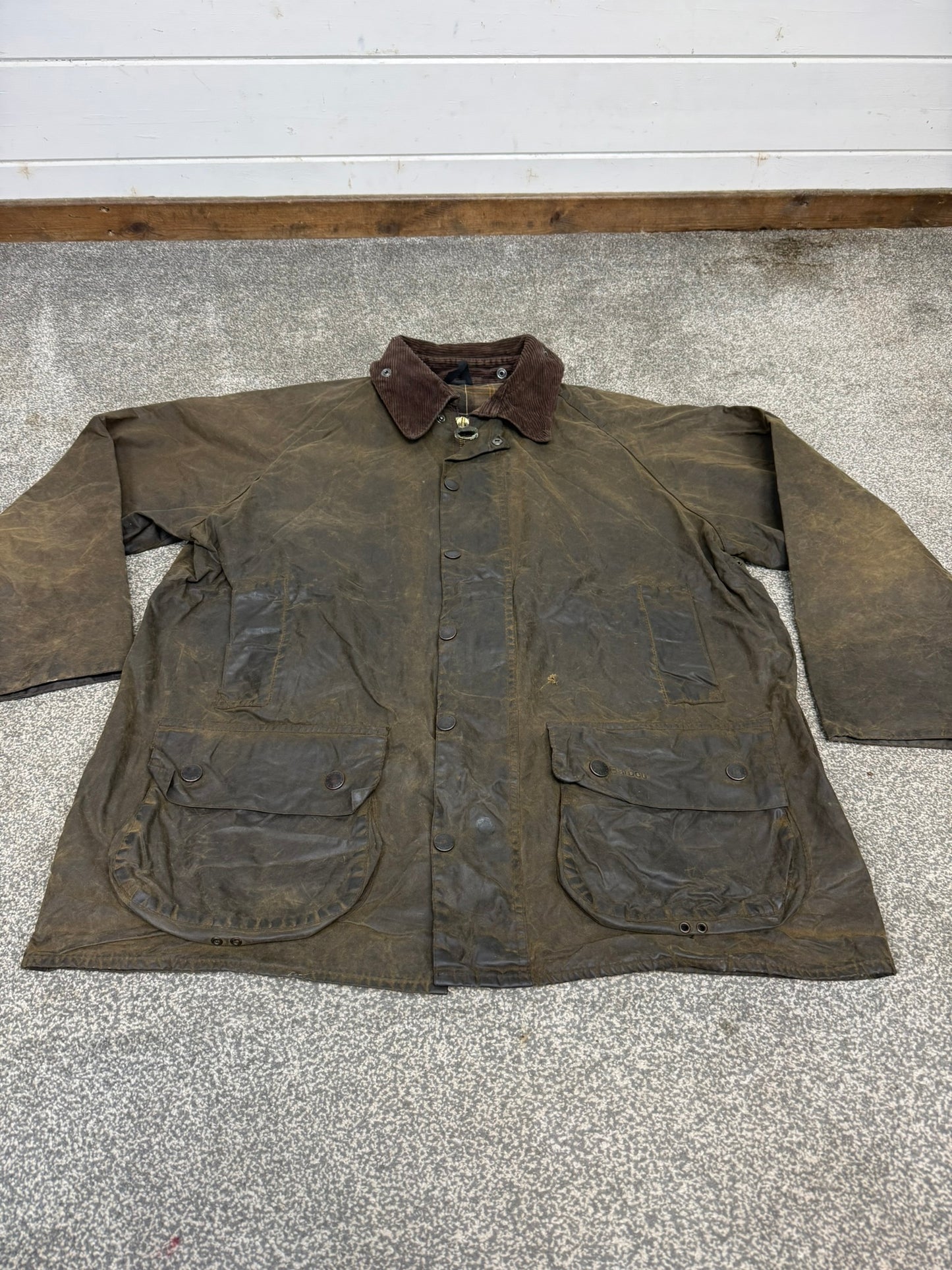 Vintage Barbour Classic Beaufort Wax Jacket C46 Brown Vintage Country Coat