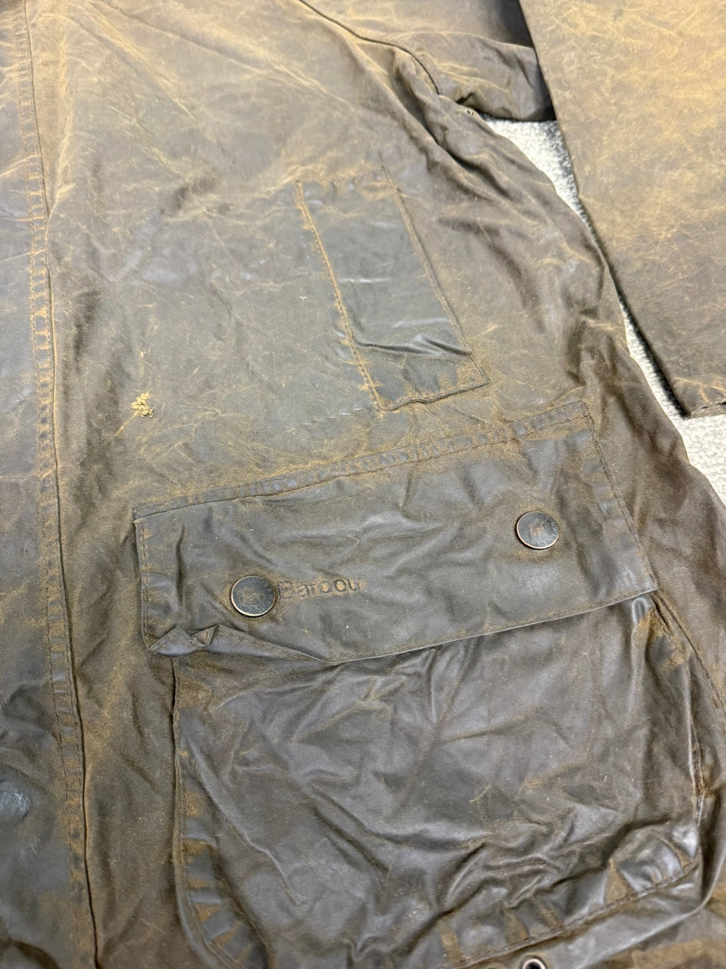 Vintage Barbour Classic Beaufort Wax Jacket C46 Brown Vintage Country Coat