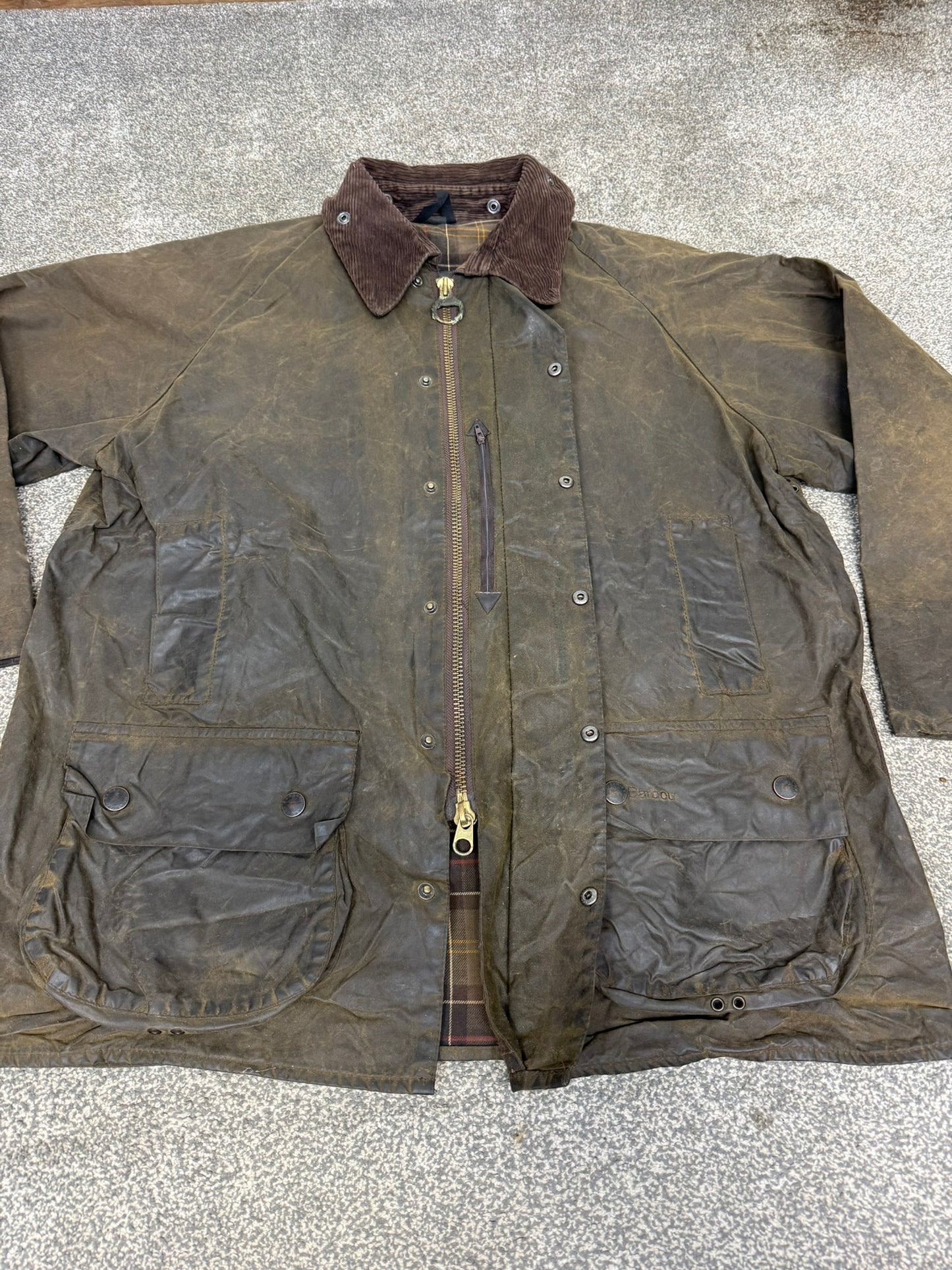 Vintage Barbour Classic Beaufort Wax Jacket C46 Brown Vintage Country Coat