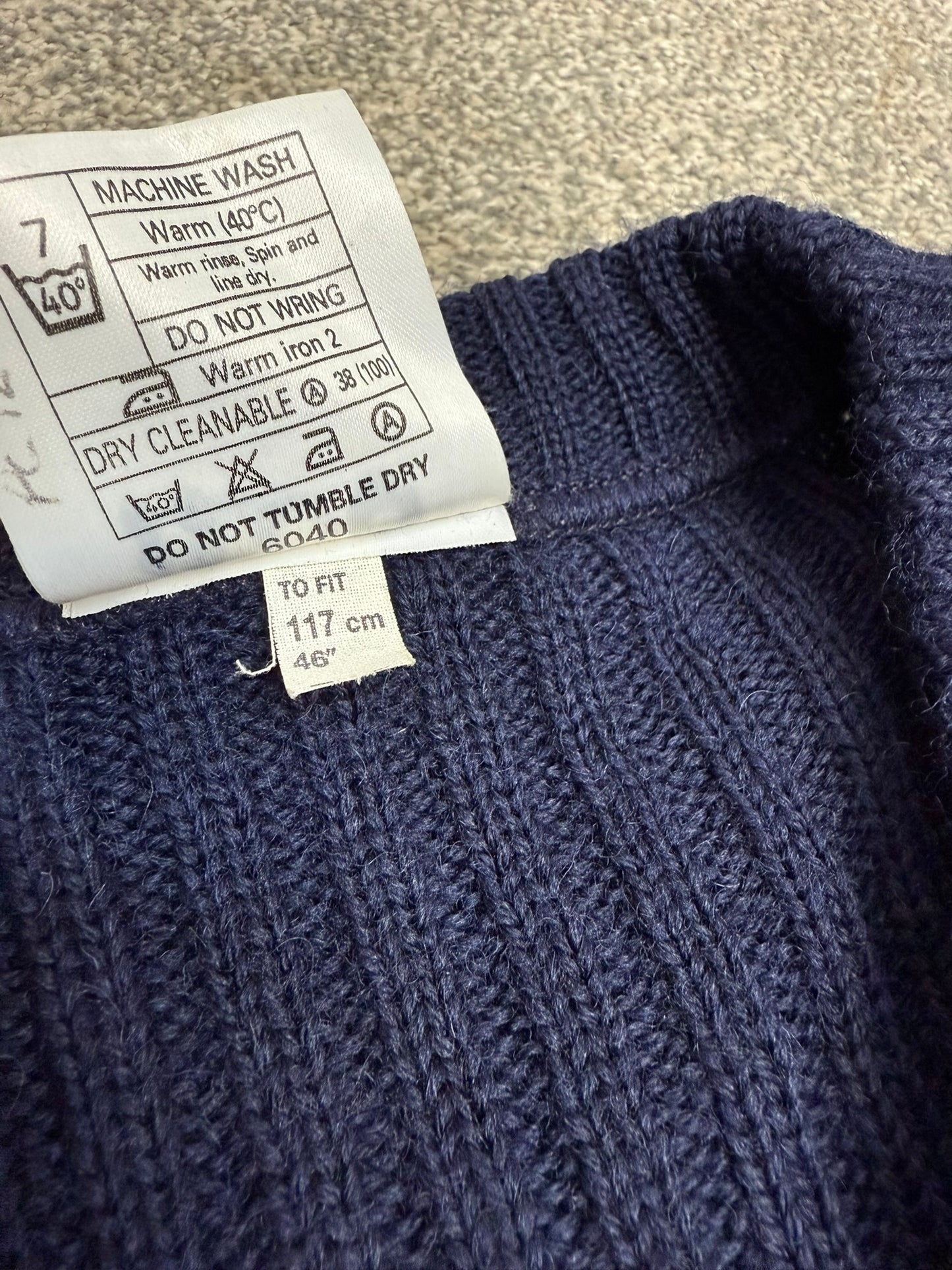 Ex Police Blue Pullover 46" X LARGE Commando Jumper Yard Work Security