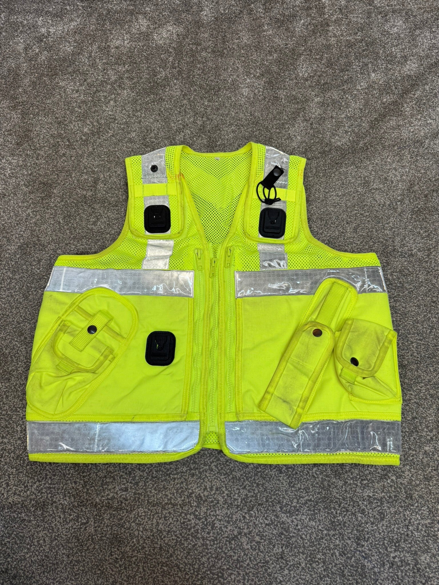 Hi Vis Tac Vest Ex Police Equipment Utility Vest MEDIUM Patrol Securit ...