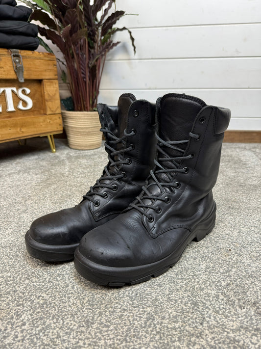 Ex Police Black Leather Boots Bata Industries Safety Steel Toe UK 9
