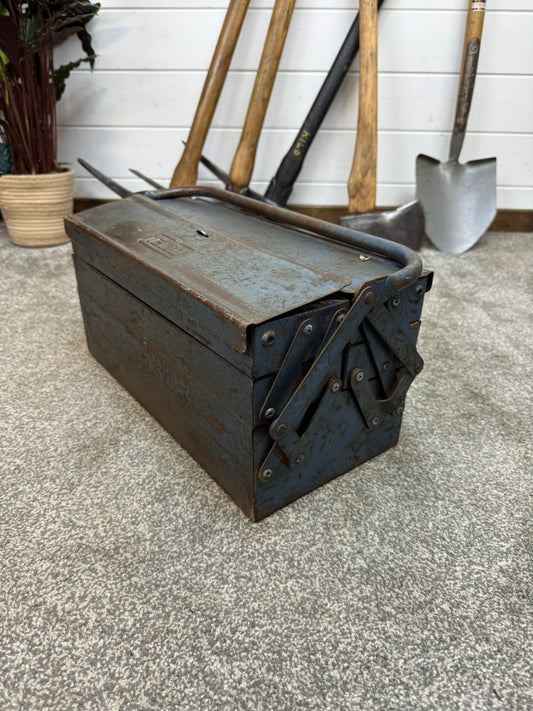 Vintage Talco Toolbox Metal Engineers Cantilever Tool Box Rustic Patina Tool Chest