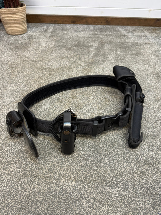Ex Police Duty Belt Pouches & Fast Strap Restraint XXL 43" Waist Genuine Security Equipment Belt