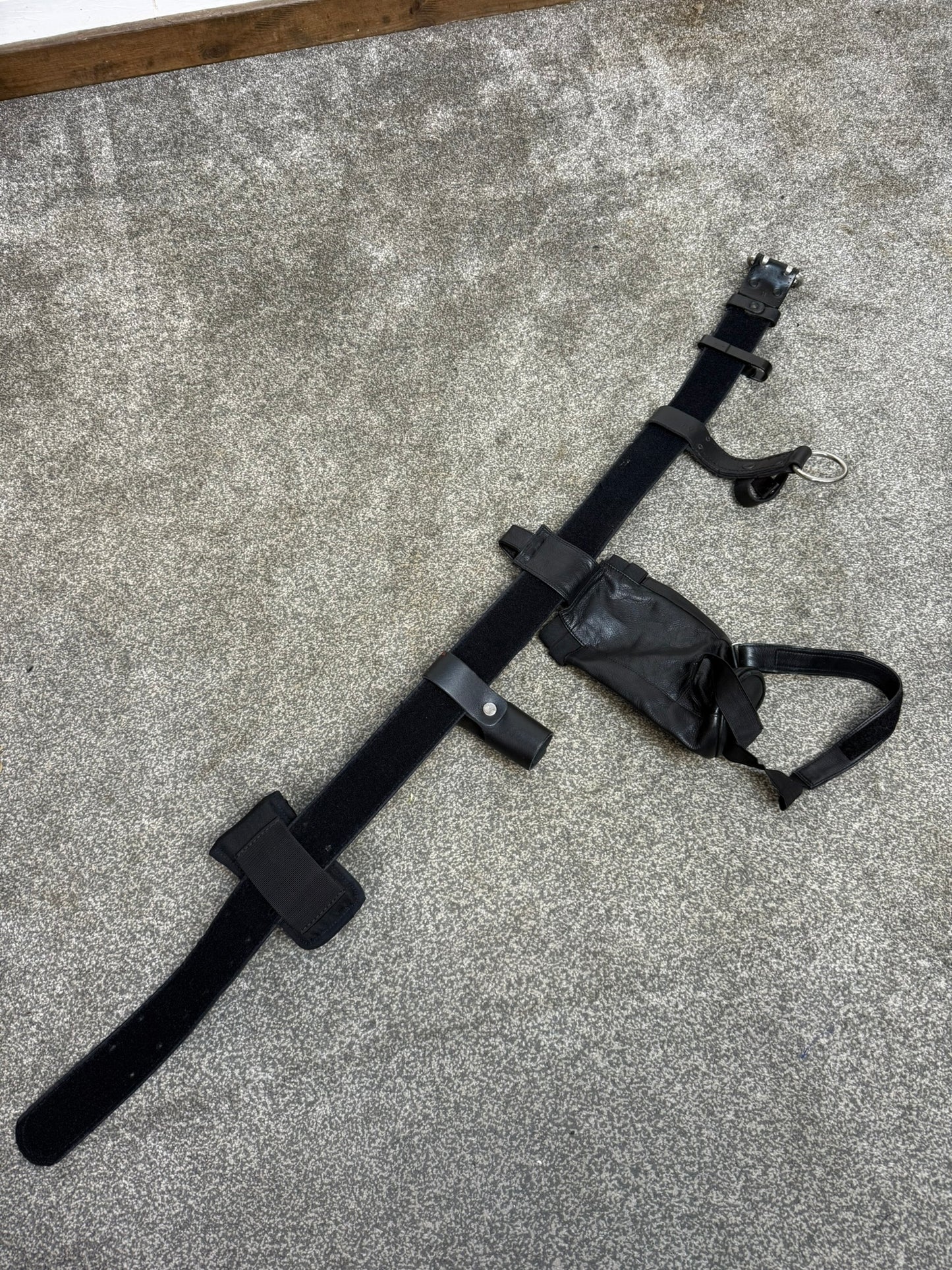 Ex Police Leather Belt & Pouches Fast Strap 42" Waist Security Tool Belt