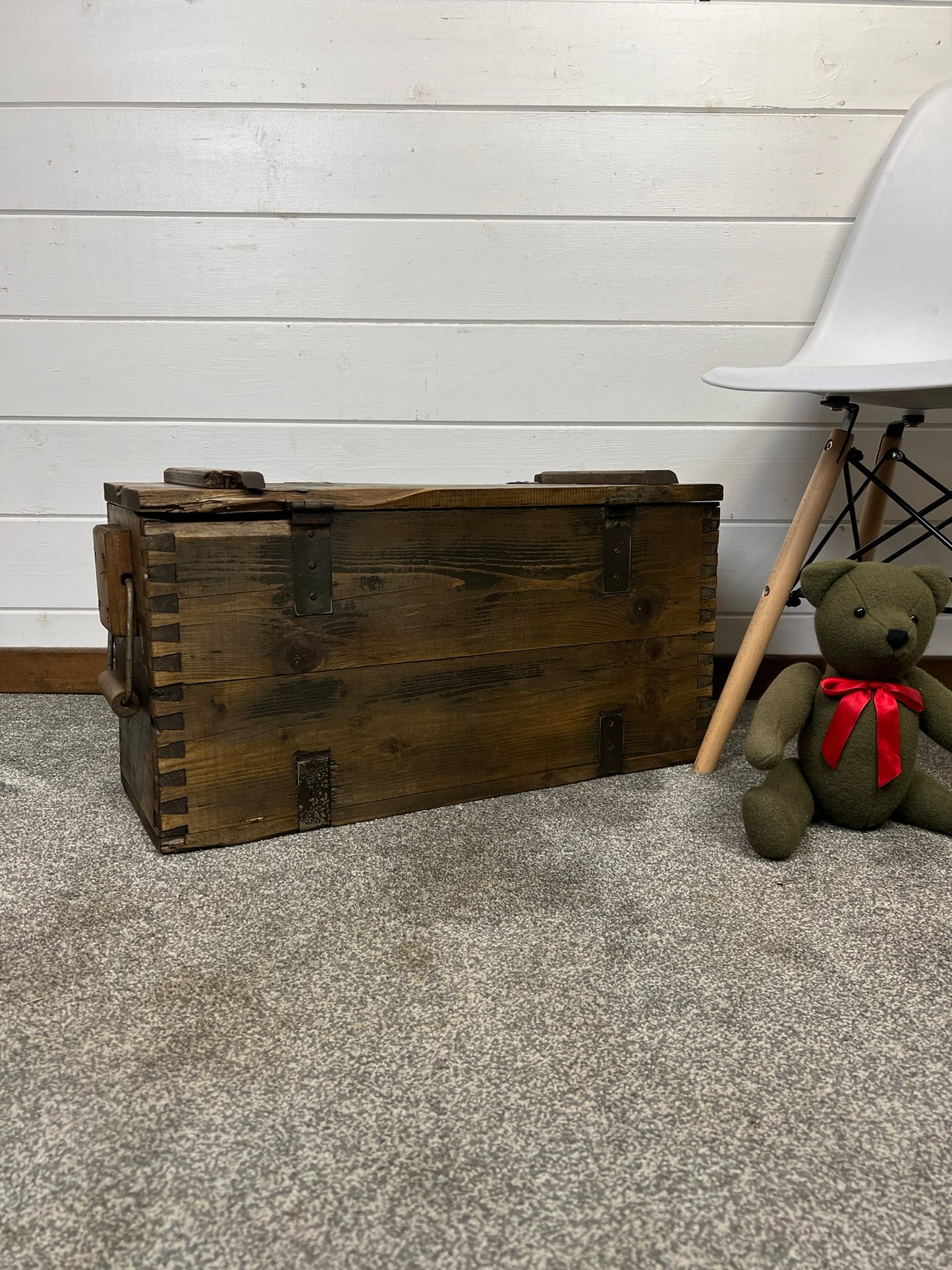 Wooden Ammo Chest Vintage Rustic Storage Blanket Box Industrial Trunk Coffee Table