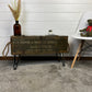 Vintage Rustic Wooden Box Table Reclaimed 1987 Chest Side Table Industrial Decor Coffee Table