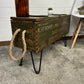 Vintage Rustic Wooden Box Table Reclaimed 1987 Chest Side Table Industrial Decor Coffee Table