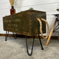 Vintage Rustic Wooden Box Table Reclaimed 1987 Chest Side Table Industrial Decor Coffee Table