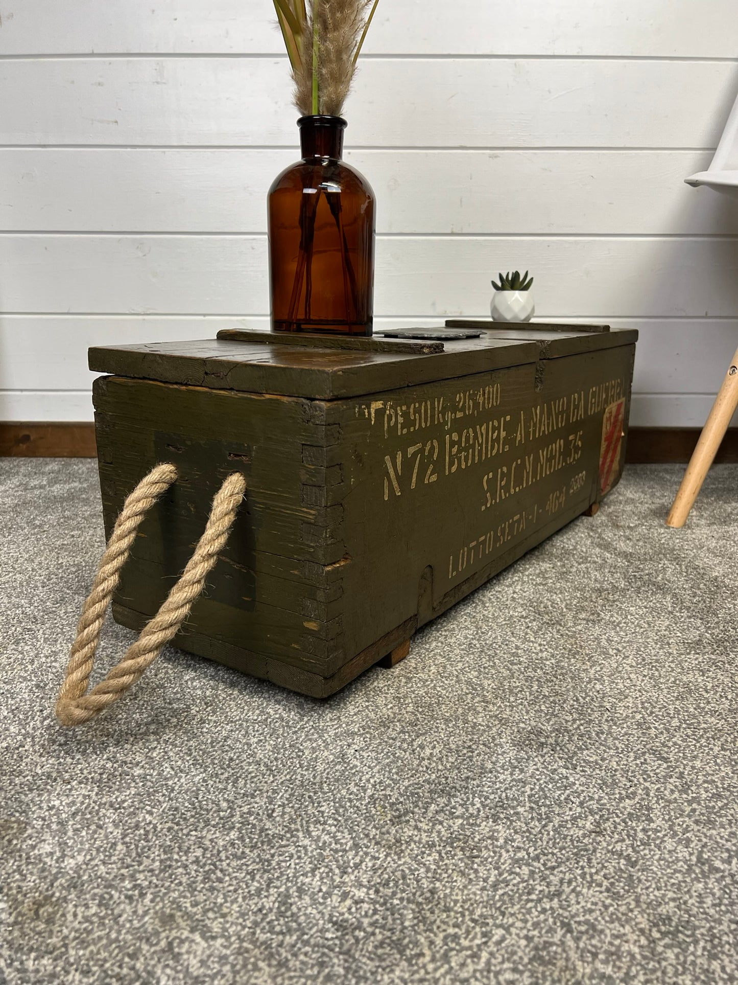 Vintage Wooden Chest Reclaimed Rustic Decor Industrial Farmhouse Home Storage