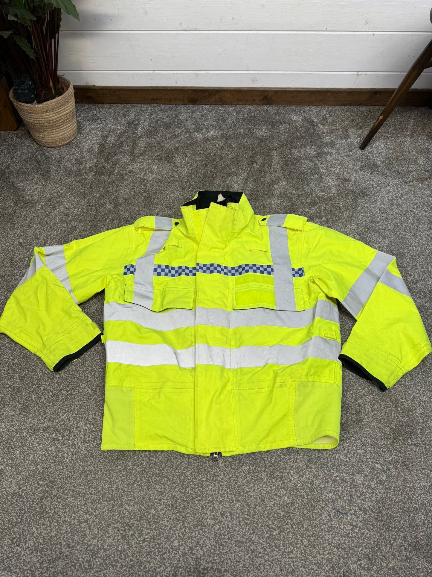 Ex Police Hi Vis Waterproof Bomber Jacket Coat SMALL Security Walking Riding