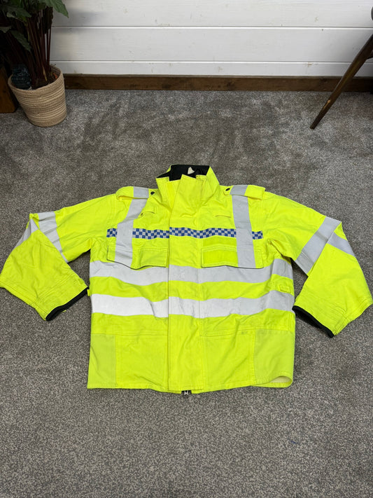Ex Police Hi Vis Waterproof Bomber Jacket Coat SMALL Security Walking Riding