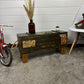 Rustic Wooden Chest Trunk Box Side Coffee Table Reclaimed Vintage 1982 Farmhouse Chic Decor