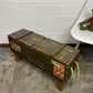 Rustic Wooden Chest Trunk Box Side Coffee Table Reclaimed Vintage 1982 Farmhouse Chic Decor