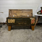 Rustic Wooden Chest Trunk Box Side Coffee Table Reclaimed Vintage 1982 Farmhouse Chic Decor