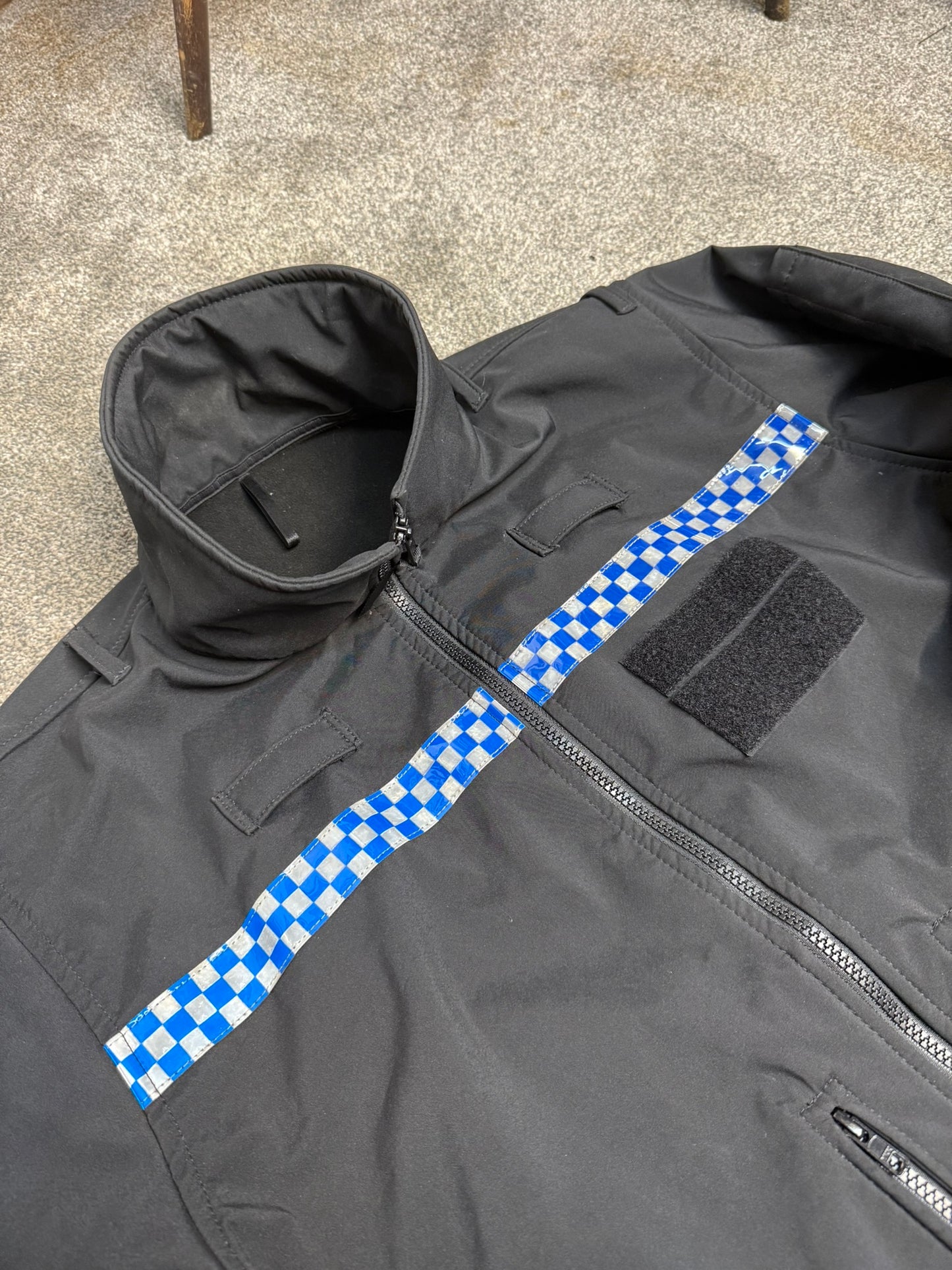 Ex Police Black Windproof Soft Shell Fleece Reflective Security Riding Theatre