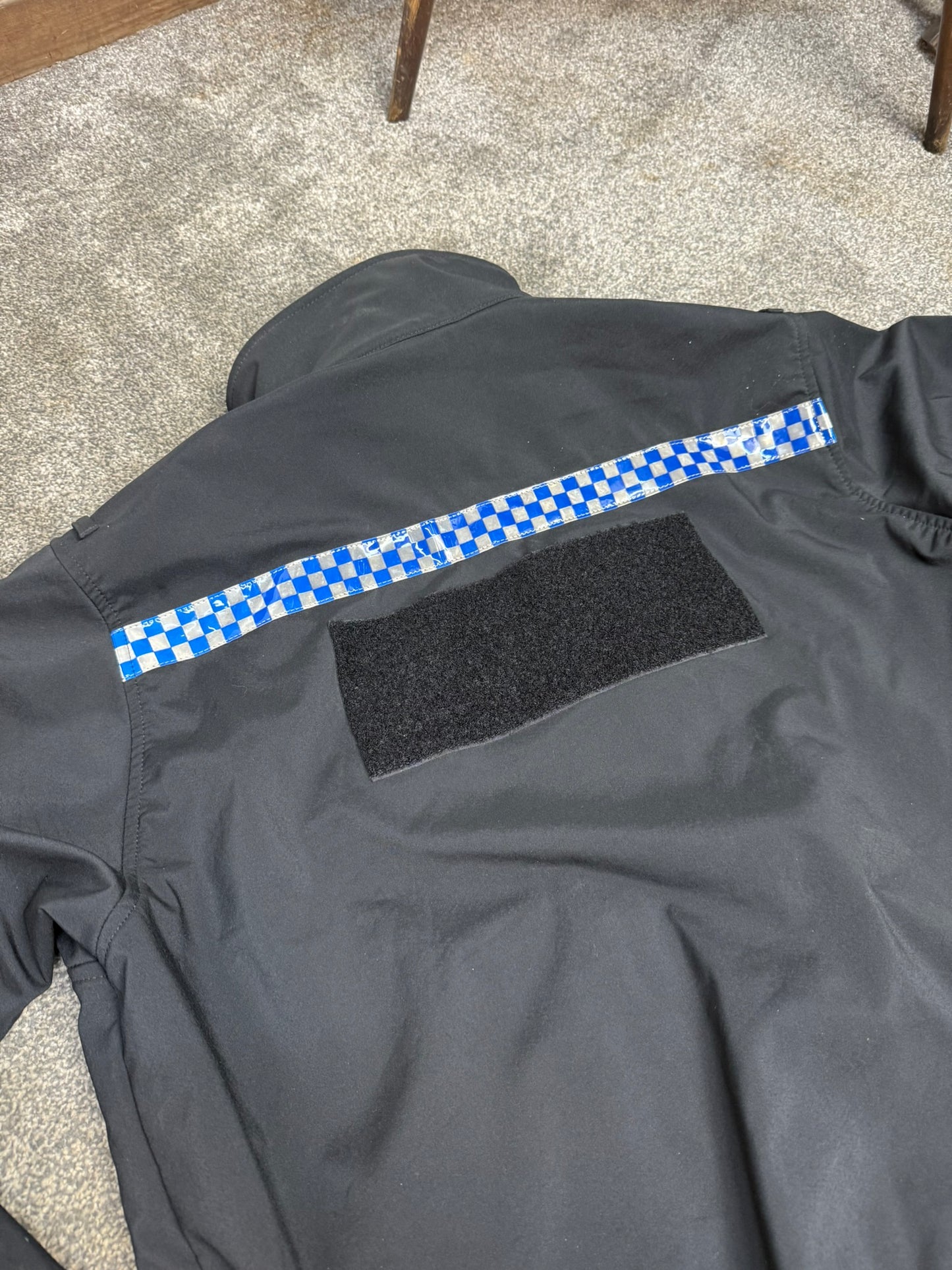 Ex Police Black Windproof Soft Shell Fleece Reflective Security Riding Theatre