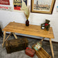 Rustic Industrial Small Wooden Table Top Vintage Desk Top Trestle Table Farmhouse Decor Chic