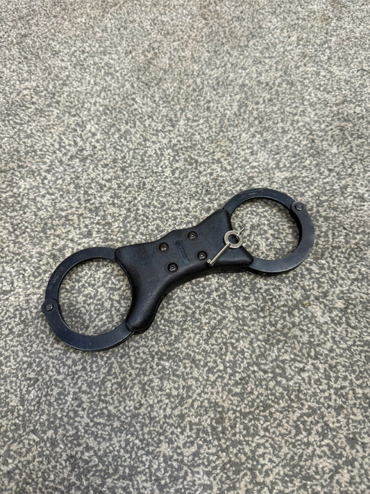 Ex Police Handcuffs Black Quik-Kuf Cuffs With Key Security Collectible Memorabilia