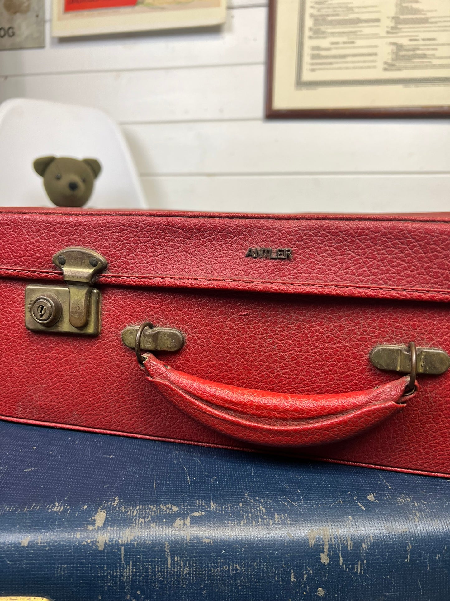 3x Vintage Suitcase Travel Trunk Boho Retro Industrial Decor Photo Prop Display