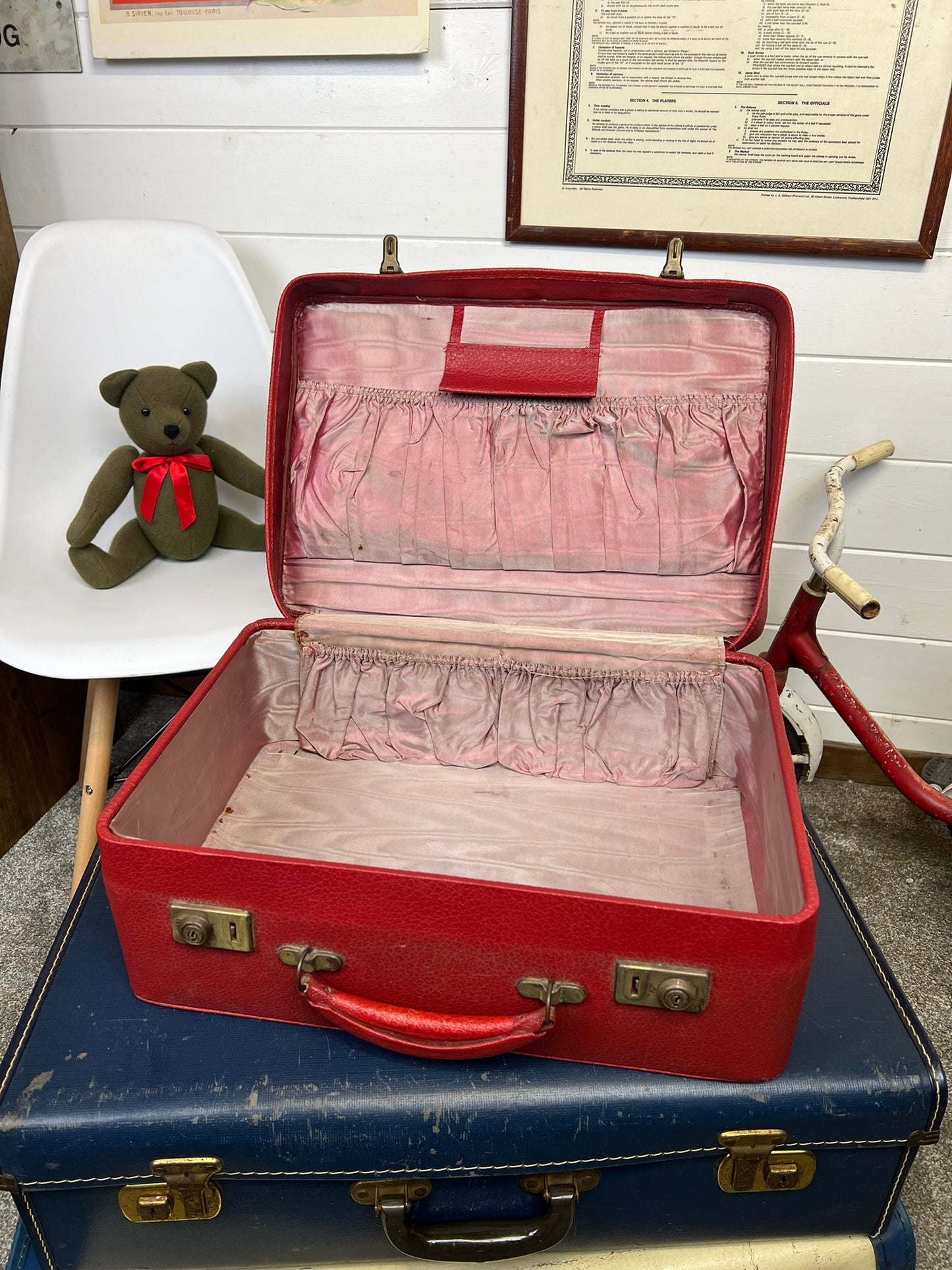 3x Vintage Suitcase Travel Trunk Boho Retro Industrial Decor Photo Prop Display