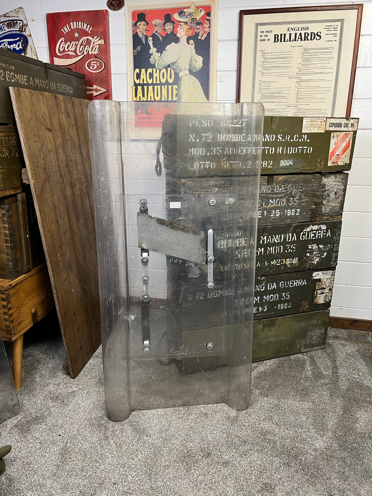 Ex British Police Riot Shield Full Size Wall Art Display LARP Role Pla ...