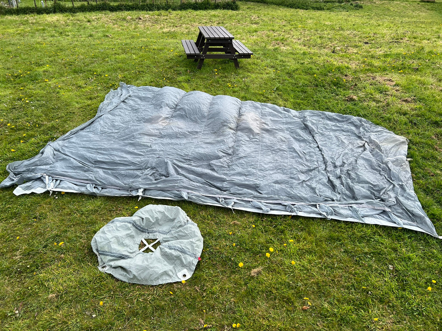 Ex Military Parachute Cut Off & Drogue Chute Photo Prop Army Display Bushcraft Canopy Material